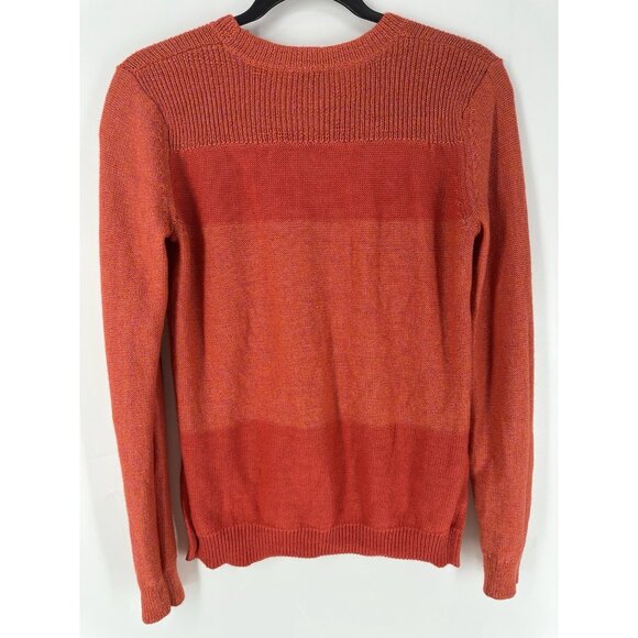 Theory Baby Alpaca Silk Blend Orange Sweater Women’s M EUC - Picture 4 of 6
